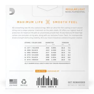 Daddario 10-46 Regular Light Coated 2-Pack