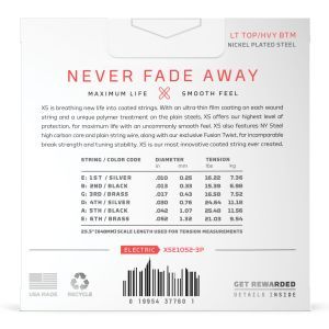 Daddario 10-52 Light Top/Hvy Btm XS Nickel Coated 3-Pack