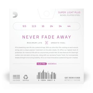 Daddario XSE09544 XS Nickel Plated Steel Super Light Plus 9.5-44