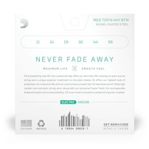 Daddario XSE1156 XS Nickel Plated Steel Med Top/X-Hvy Btm 11-56