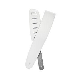 Daddario Basic Classic Leather Guitar Strap White
