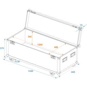 Roadinger Universal Case Pro 120x40x40cm with wheels