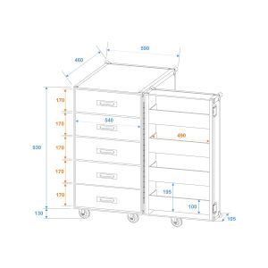 Roadinger Universal Drawer Case TSF-1 with wheels