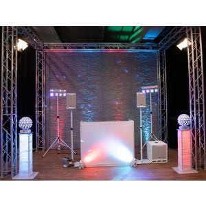 Stativ lumini Eurolite 2x Stage Stand cu inaltime reglabila alb + truss light
