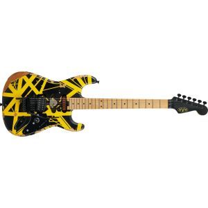 EVH Limited Edition Striped Series Frankenstein Frankie Aged Black and Yellow Black with Yellow Stripes
