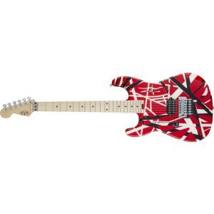EVH Striped Series LH R-B-W Maple Fingerboard Red Black and White Stripes