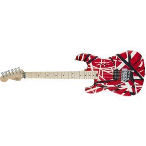 EVH Striped Series LH R-B-W Maple Fingerboard Red Black and White Stripes
