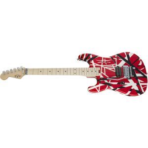EVH Striped Series LH R-B-W Maple Fingerboard Red Black and White Stripes