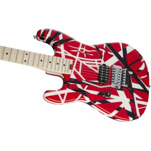 EVH Striped Series LH R-B-W Maple Fingerboard Red Black and White Stripes