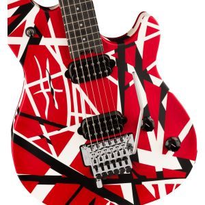 EVH Wolfgang Special Striped Red with Black and White Stripes