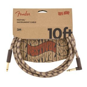 Fender Festival Hemp Instrument Cables Brown Stripe