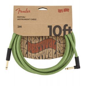 Fender Festival Hemp Instrument Cables Green