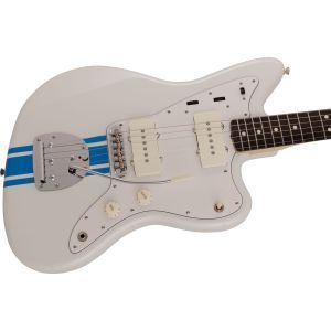 Fender 2023 Collection Made in Japan Traditional 60s Jazzmaster Olympic White with Blue Competition Stripe