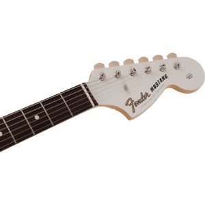 Fender 2023 Collection Made in Japan Traditional 60s Mustang Olympic White with Red Competition Stripe