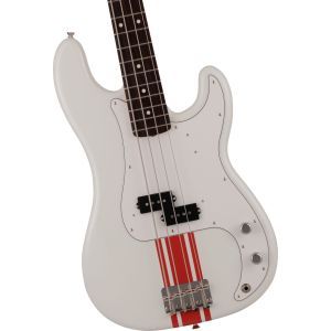 Fender 2023 Collection Made in Japan Traditional 60s Precision Bass Olympic White with Red Competition Stripe