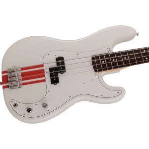 Fender 2023 Collection Made in Japan Traditional 60s Precision Bass Olympic White with Red Competition Stripe