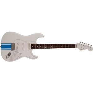 Fender 2023 Collection Made in Japan Traditional 60s Stratocaster Olympic White with Blue Competition Stripe