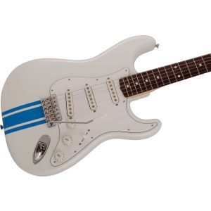 Fender 2023 Collection Made in Japan Traditional 60s Stratocaster Olympic White with Blue Competition Stripe