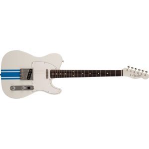 Fender 2023 Collection Made in Japan Traditional 60s Telecaster Olympic White with Blue Competition Stripe