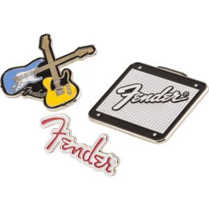 Fender Amp Logo Enamel Pin Black and Chrome