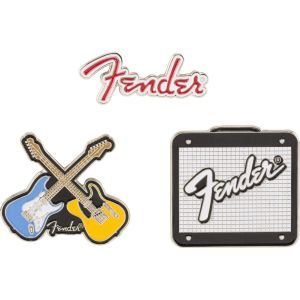 Fender Amp Logo Enamel Pin Black and Chrome