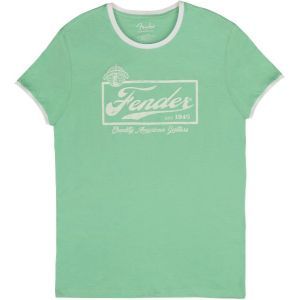 Fender Beer Label Mens Ringer Tee Sea Foam Green/White XXL