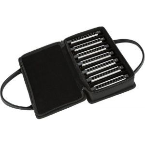 Fender Blues Deluxe Harmonica Pack of 7 with Case