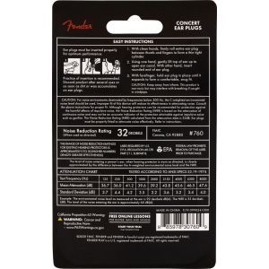 Fender Concert Ear Plugs (10 Pair) Daphne-Blue