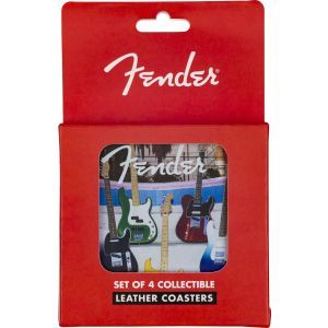 Fender Guitars Coasters 4-Pack Multi-Color Leather