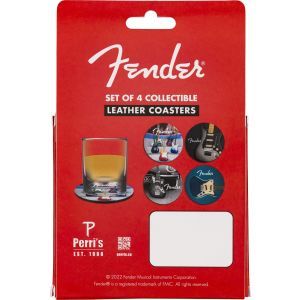 Fender Guitars Coasters 4-Pack Multi-Color Leather