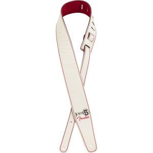 Fender John 5 Leather Strap White and Red