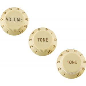 Fender Stratocaster Knob Set Left-Handed Aged White