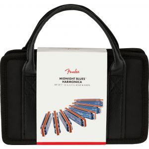 Fender Midnight Blues Harmonica Pack of 7 with Case
