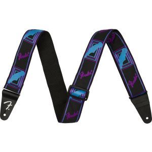Fender Neon Monogrammed Strap Blue and Purple