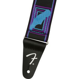 Fender Neon Monogrammed Strap Blue and Purple