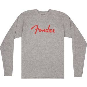Fender Spaghetti Logo L-S T-Shirt Heather Gray XXL