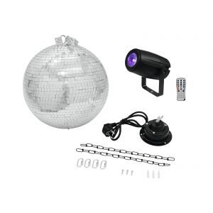 Eurolite Mirror Ball 30cm with motor + LED PST-5 QCL Spot bk