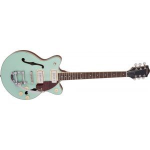 Gretsch Guitars G2655T-P90 Streamliner Center Block Jr. Double-Cut P90 with Bigsby Two-Tone Mint Metallic with Vintage Mahogany Stain