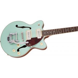 Gretsch Guitars G2655T-P90 Streamliner Center Block Jr. Double-Cut P90 with Bigsby Two-Tone Mint Metallic with Vintage Mahogany Stain