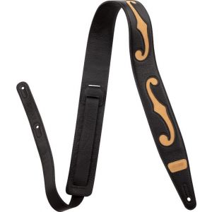Gretsch F-Holes Leather Straps, Black and Tan Black with Tan Accents