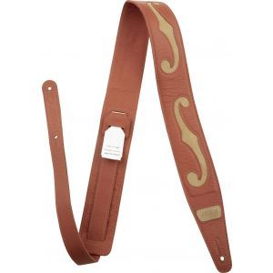 Gretsch F-Holes Leather Straps Orange and Tan Orange with Tan Accents