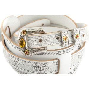 Gretsch Vintage Tooled Leather Guitar Strap White
