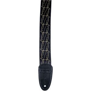 Gretsch Guitars Alternating Black Penguins Strap Gold