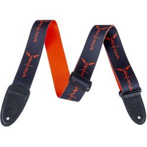 Gretsch Guitars Wing Logo Pattern Strap Black with Orange Logos
