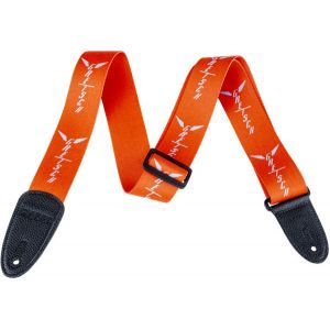 Gretsch Guitars Wing Logo Pattern Strap Orange with Gray Logos