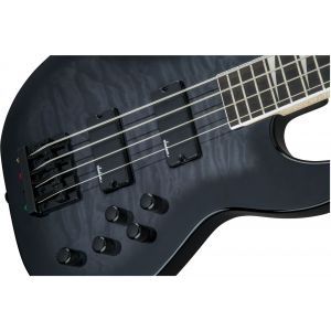 Jackson JS Series Concert Bass JS3Q Amaranth Fingerboard Transparent Black Burst