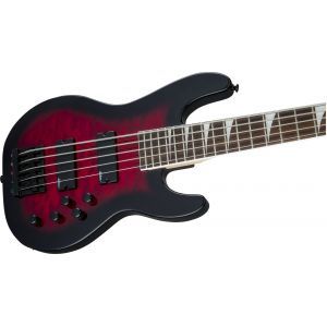 Jackson JS Series Concert Bass JS3VQ Amaranth Fingerboard Transparent Red Burst