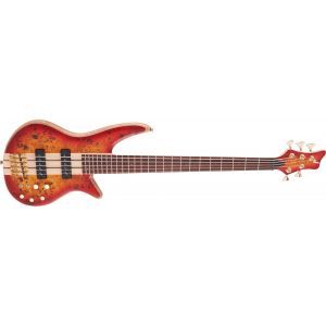 Jackson Pro Series Spectra Bass SBP V Caramelized Jatoba Fingerboard Transparent Cherry Burst