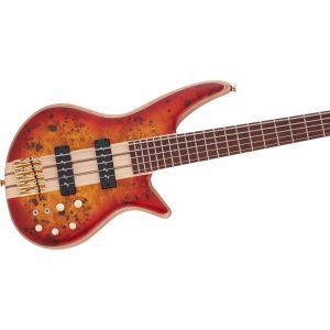 Jackson Pro Series Spectra Bass SBP V Caramelized Jatoba Fingerboard Transparent Cherry Burst