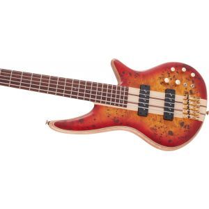 Jackson Pro Series Spectra Bass SBP V Caramelized Jatoba Fingerboard Transparent Cherry Burst